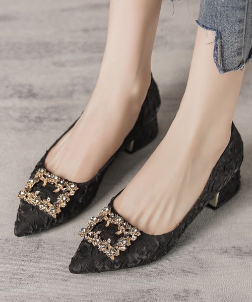 Burner（バーナー）の「【OKUOKU　0909】フラワービジュー ポインテッドトゥパンプス oku-shoes-682999725140-59 U（パンプス・レディース・ベージュ/ブラック/グレー・36/37/38/35/40/39）」の6枚目の写真