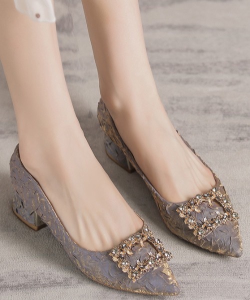 Burner（バーナー）の「【OKUOKU　0909】フラワービジュー ポインテッドトゥパンプス oku-shoes-682999725140-59 U（パンプス・レディース・ベージュ/ブラック/グレー・36/37/38/35/40/39）」の15枚目の写真