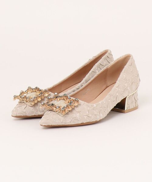 Burner（バーナー）の「【OKUOKU　0909】フラワービジュー ポインテッドトゥパンプス oku-shoes-682999725140-59 U（パンプス・レディース・ベージュ/ブラック/グレー・36/37/38/35/40/39）」の21枚目の写真