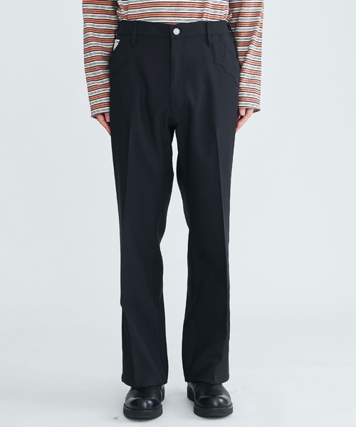 FACCIES(ファチーズ)の「【FACCIES / ファッチーズ】Wt Mix Dry Twill Flare Pt(スラックス・メンズ・グリーン/ブラック・SMALL/MEDIUM)」の13枚目の写真