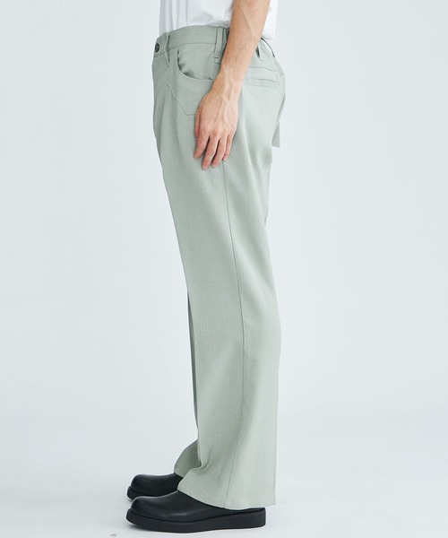 FACCIES(ファチーズ)の「【FACCIES / ファッチーズ】Wt Mix Dry Twill Flare Pt(スラックス・メンズ・グリーン/ブラック・SMALL/MEDIUM)」の8枚目の写真