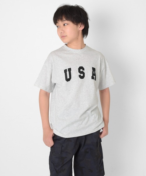 GLAZOS(グラソス)の「【接触冷感】アソートロゴプリント半袖Tシャツ(Tシャツ/カットソー・キッズ・ホワイト/オートミール/ブラック/グレー/ロイヤルブルー/カーキ・130cm/150cm/170cm/140cm/160cm)」の4枚目の写真