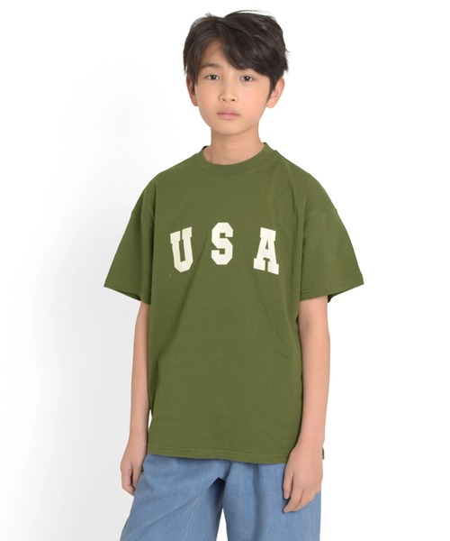 GLAZOS(グラソス)の「【接触冷感】アソートロゴプリント半袖Tシャツ(Tシャツ/カットソー・キッズ・ホワイト/オートミール/ブラック/グレー/ロイヤルブルー/カーキ・130cm/150cm/170cm/140cm/160cm)」の5枚目の写真