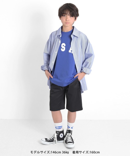 GLAZOS(グラソス)の「【接触冷感】アソートロゴプリント半袖Tシャツ(Tシャツ/カットソー・キッズ・ホワイト/オートミール/ブラック/グレー/ロイヤルブルー/カーキ・130cm/150cm/170cm/140cm/160cm)」の8枚目の写真
