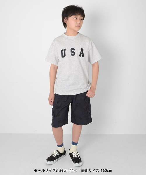 GLAZOS(グラソス)の「【接触冷感】アソートロゴプリント半袖Tシャツ(Tシャツ/カットソー・キッズ・ホワイト/オートミール/ブラック/グレー/ロイヤルブルー/カーキ・130cm/150cm/170cm/140cm/160cm)」の10枚目の写真