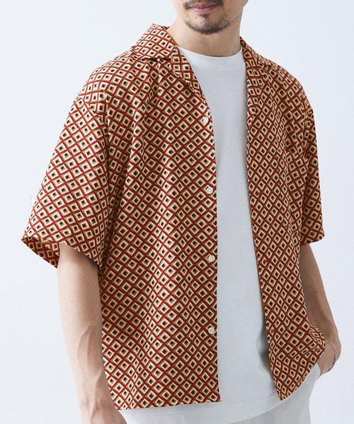 417 EDIFICE(フォーワンセブンエディフィス)の「スクエアパターンシャツ ”セットアップ着用可能”(シャツ/ブラウス・メンズ・ネイビー/レッド・MEDIUM/LARGE)」の11枚目の写真