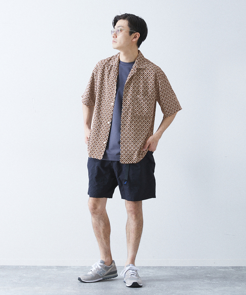 417 EDIFICE(フォーワンセブンエディフィス)の「スクエアパターンシャツ ”セットアップ着用可能”(シャツ/ブラウス・メンズ・ネイビー/レッド・MEDIUM/LARGE)」の4枚目の写真