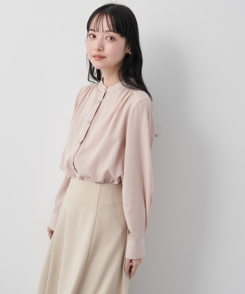 earth music&ecology（アースミュージックアンドエコロジー）の「バンドカラーブラウス（シャツ/ブラウス・レディース・ピンクベージュ/オフホワイト/ブルー系その他7・FREE）」の3枚目の写真