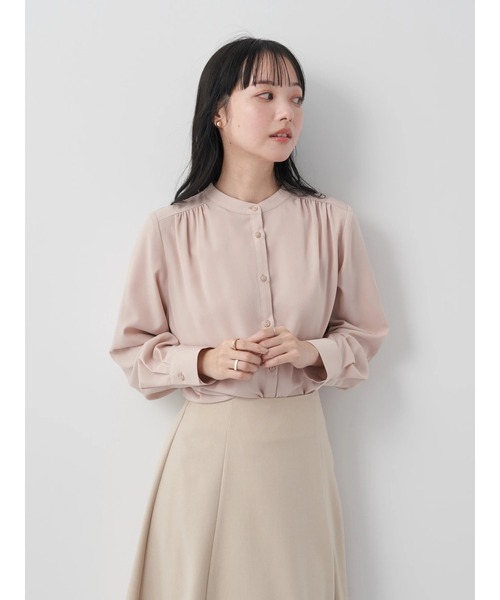 earth music&ecology（アースミュージックアンドエコロジー）の「バンドカラーブラウス（シャツ/ブラウス・レディース・ピンクベージュ/オフホワイト/ブルー系その他7・FREE）」の5枚目の写真