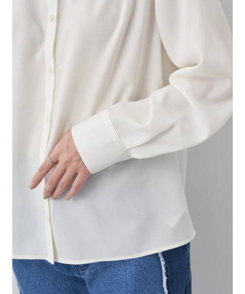 earth music&ecology（アースミュージックアンドエコロジー）の「バンドカラーブラウス（シャツ/ブラウス・レディース・ピンクベージュ/オフホワイト/ブルー系その他7・FREE）」の11枚目の写真