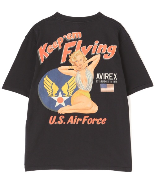 AVIREX（アヴィレックス）の「PIN UP SHORT SLEEVE T-SHIRT USAF / ピンナップ 半袖 Tシャツ / AVIREX / アヴィレックス（Tシャツ/カットソー・メンズ・ブラック/その他18/ホワイト・2XL/L/M/XL）」の3枚目の写真