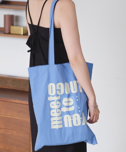 Kastane(カスタネ)の「【A4対応/PC対応】ロゴエコBAG(エコバッグ/サブバッグ・レディース・ホワイト/ブラウン/ピンク/オレンジ/ブルー/ミント・FREE)」の4枚目の写真