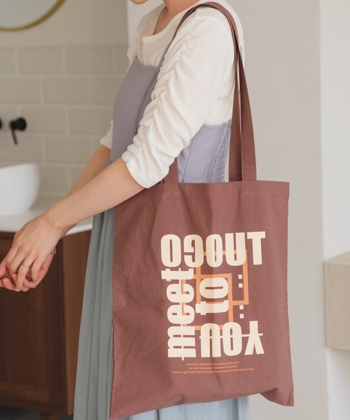 Kastane(カスタネ)の「【A4対応/PC対応】ロゴエコBAG(エコバッグ/サブバッグ・レディース・ホワイト/ブラウン/ピンク/オレンジ/ブルー/ミント・FREE)」の10枚目の写真