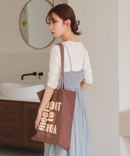 Kastane(カスタネ)の「【A4対応/PC対応】ロゴエコBAG(エコバッグ/サブバッグ・レディース・ホワイト/ブラウン/ピンク/オレンジ/ブルー/ミント・FREE)」の18枚目の写真