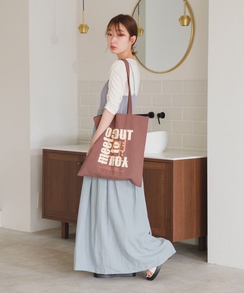 Kastane(カスタネ)の「【A4対応/PC対応】ロゴエコBAG(エコバッグ/サブバッグ・レディース・ホワイト/ブラウン/ピンク/オレンジ/ブルー/ミント・FREE)」の7枚目の写真