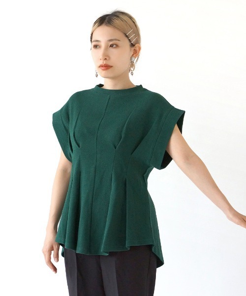 MIMIMEMETE（ミミメメット）の「サーマル フレンチスリーブプルオーバー（Tシャツ/カットソー・レディース・ベージュ/グリーン/ブラック/アイボリー・M）」の15枚目の写真