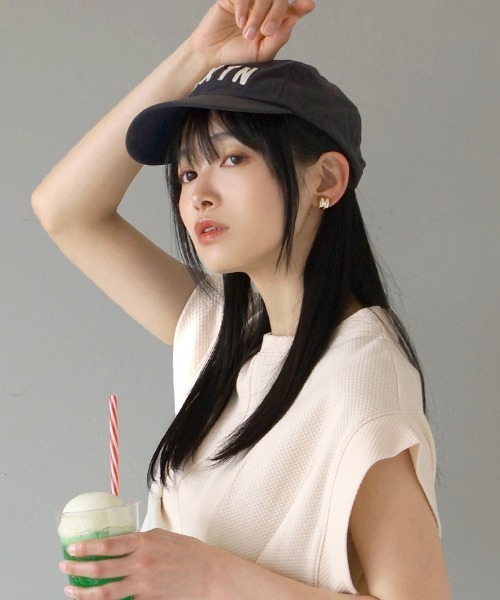 MIMIMEMETE（ミミメメット）の「サーマル フレンチスリーブプルオーバー（Tシャツ/カットソー・レディース・ベージュ/グリーン/ブラック/アイボリー・M）」の9枚目の写真