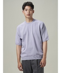 TRANS CONTINENTS リネンライク ニットTシャツ ホワイト/ブルー/ネイビー/パープル
