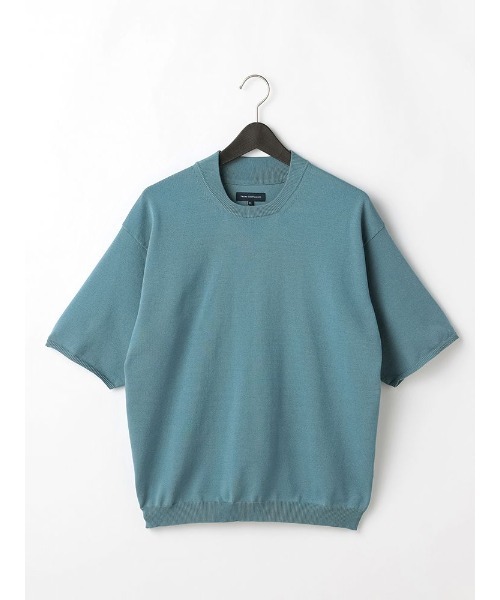 TRANS CONTINENTS リネンライク ニットTシャツ ホワイト/ブルー/ネイビー/パープル（Tシャツ/カットソー）｜Perfect Suit FActory（パーフェクトスーツファクトリー） 5,387円