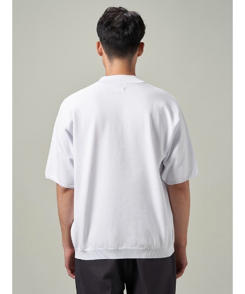 Perfect Suit FActory(パーフェクトスーツファクトリー)の「TRANS CONTINENTS リネンライク ニットTシャツ ホワイト/ブルー/ネイビー/パープル(Tシャツ/カットソー・メンズ・ホワイト/パープル/ネイビー/ブルー・M/L/S/LL)」の6枚目の写真