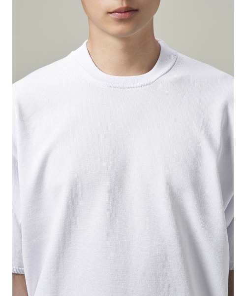 Perfect Suit FActory(パーフェクトスーツファクトリー)の「TRANS CONTINENTS リネンライク ニットTシャツ ホワイト/ブルー/ネイビー/パープル(Tシャツ/カットソー・メンズ・ホワイト/パープル/ネイビー/ブルー・M/L/S/LL)」の8枚目の写真