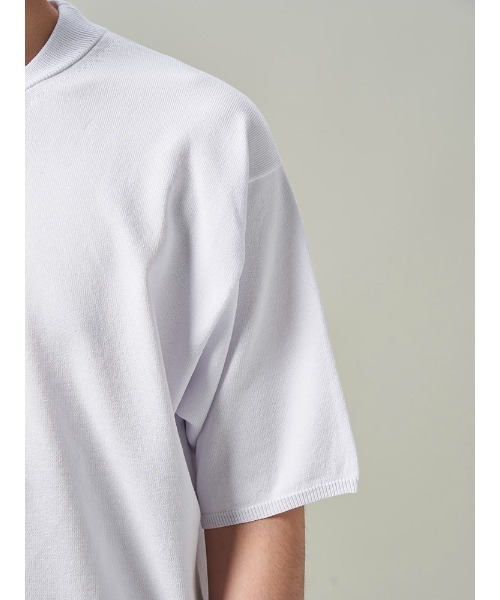 Perfect Suit FActory(パーフェクトスーツファクトリー)の「TRANS CONTINENTS リネンライク ニットTシャツ ホワイト/ブルー/ネイビー/パープル(Tシャツ/カットソー・メンズ・ホワイト/パープル/ネイビー/ブルー・M/L/S/LL)」の9枚目の写真