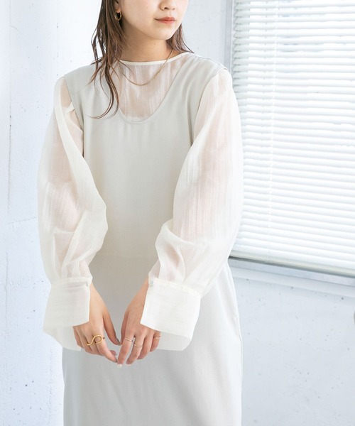 KBF（ケイビーエフ）の「2WAYボリュームスリーブタックブラウス（シャツ/ブラウス・レディース・アイボリー/ブラック/グリーン系その他・ONE）」の19枚目の写真