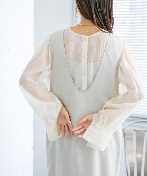 KBF（ケイビーエフ）の「2WAYボリュームスリーブタックブラウス（シャツ/ブラウス・レディース・アイボリー/ブラック/グリーン系その他・ONE）」の22枚目の写真