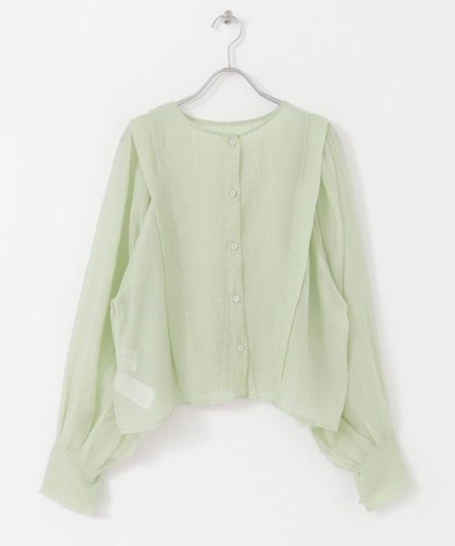 KBF（ケイビーエフ）の「2WAYボリュームスリーブタックブラウス（シャツ/ブラウス・レディース・アイボリー/ブラック/グリーン系その他・ONE）」の13枚目の写真