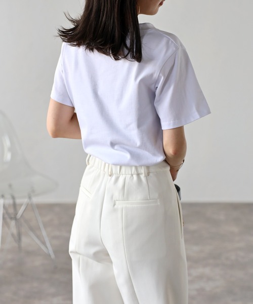 Bonjour Sagan(ボンジュールサガン)の「BJS刺繍Tシャツ(Tシャツ/カットソー・レディース・ホワイト×ホワイト/ホワイト×ブラック/ブラック×ホワイト・FREE)」の8枚目の写真