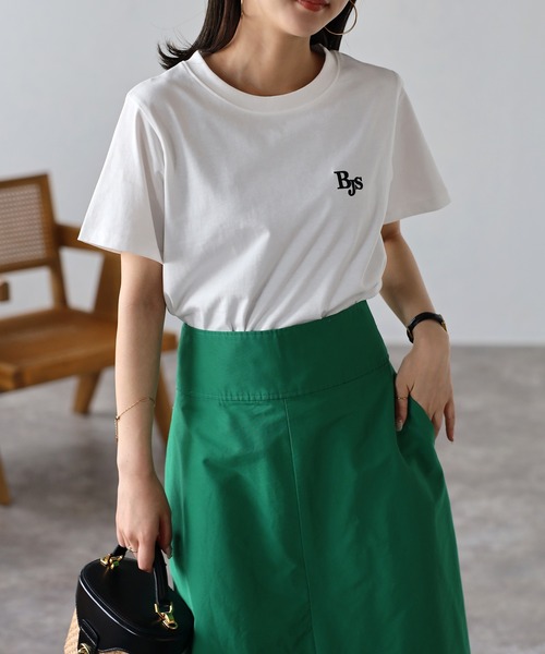 Bonjour Sagan(ボンジュールサガン)の「BJS刺繍Tシャツ(Tシャツ/カットソー・レディース・ホワイト×ホワイト/ホワイト×ブラック/ブラック×ホワイト・FREE)」の16枚目の写真