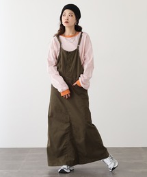 atONE ストレッチツイルサロペットスカート