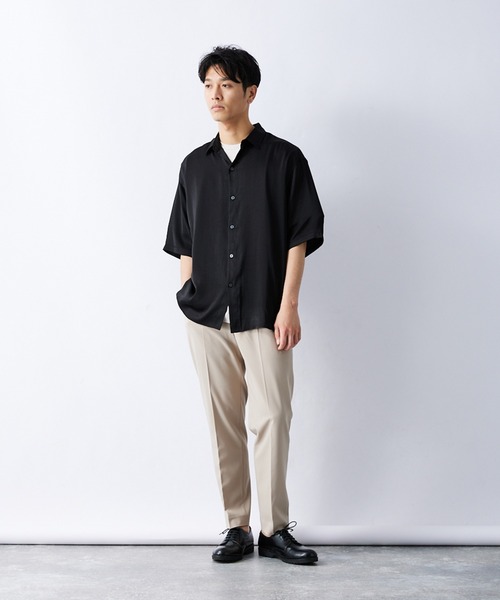 417 EDIFICE(フォーワンセブンエディフィス)の「【ZOZO限定】 トロミリラックスレギュラーシャツ(シャツ/ブラウス・メンズ・ブルー/カーキ/サックスブルー/ブラック/スモークピンク/マスタード・S/M/L/XL/XXL)」の12枚目の写真