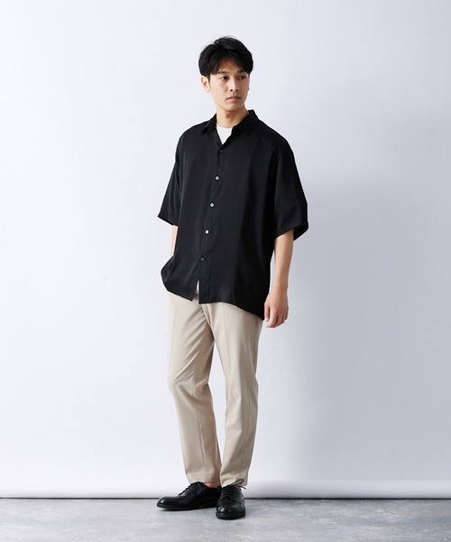 417 EDIFICE(フォーワンセブンエディフィス)の「【ZOZO限定】 トロミリラックスレギュラーシャツ(シャツ/ブラウス・メンズ・ブルー/カーキ/サックスブルー/ブラック/スモークピンク/マスタード・S/M/L/XL/XXL)」の13枚目の写真