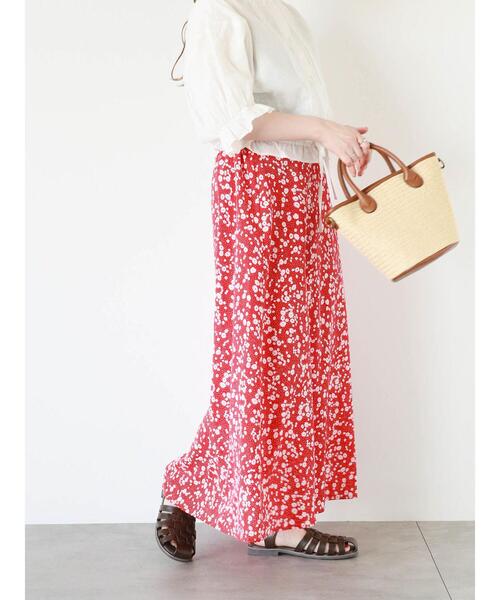 ehka sopo(エヘカソポ)の「小花柄フレアスカート(スカート・レディース・グリーン/レッド/ブラック・F)」の14枚目の写真