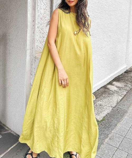 esutoreja(エストレジャ)の「バックデザインノースリーブドレス(ワンピース・レディース・ブルー/アイボリー/ブラック/イエロー・FREE)」の7枚目の写真