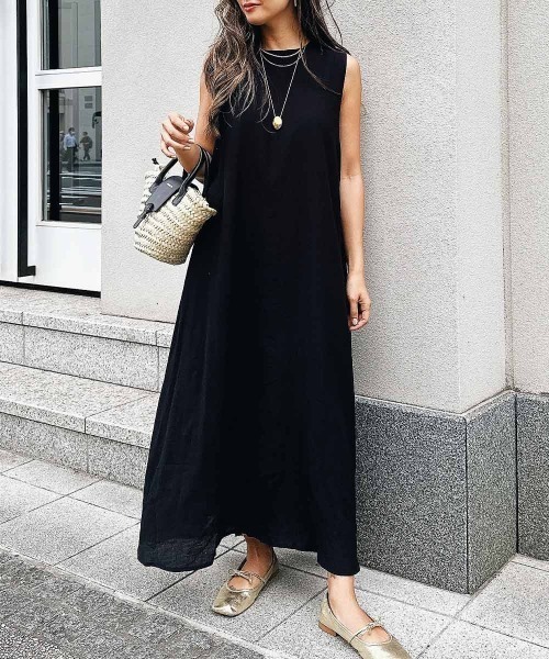 esutoreja(エストレジャ)の「バックデザインノースリーブドレス(ワンピース・レディース・ブルー/アイボリー/ブラック/イエロー・FREE)」の9枚目の写真