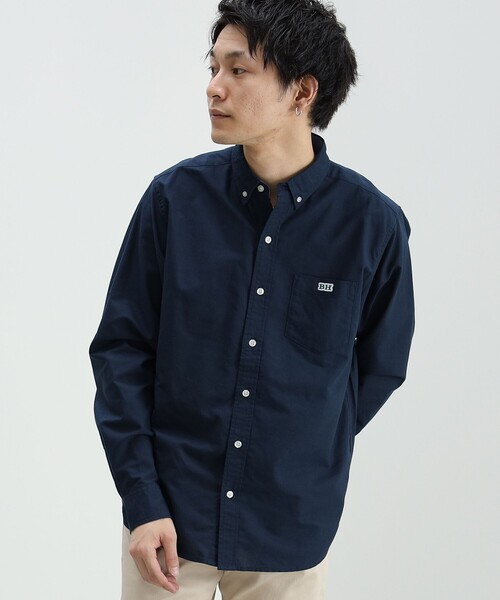 BEAMS HEART(ビームスハート)の「BEAMS HEART / BH刺繍 オックスフォード シャツ(シャツ/ブラウス・メンズ・ネイビー/ホワイト/カーキ・M/S/XL/L)」の3枚目の写真