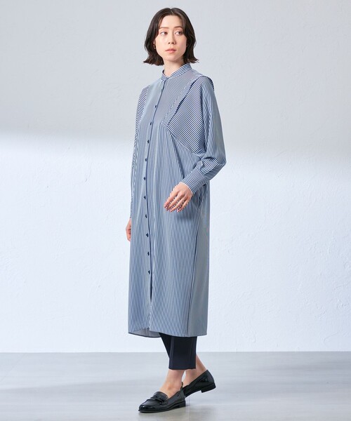 CAST:（キャストコロン）の「【NAVY】【1枚着でも羽織りでも】ストライプワンピース（ワンピース・レディース・ブルー系その他7・S/M）」の9枚目の写真