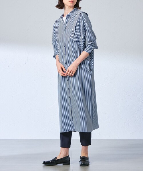 CAST:（キャストコロン）の「【NAVY】【1枚着でも羽織りでも】ストライプワンピース（ワンピース・レディース・ブルー系その他7・S/M）」の8枚目の写真