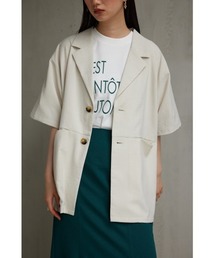 リネンライク半袖シャツジャケット