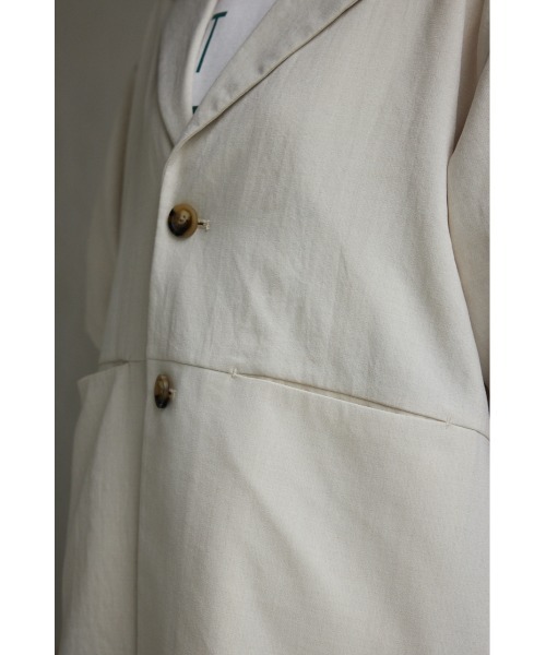 AZUL by moussy(アズールバイマウジー)の「リネンライク半袖シャツジャケット(テーラードジャケット・レディース・ダークグリーン/ブラック/アイボリー・FREE)」の12枚目の写真