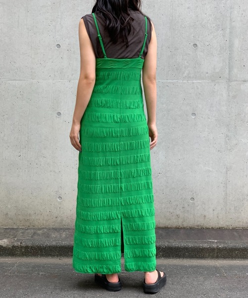 セール】シャーリングボーダーキャミワンピース（ワンピース