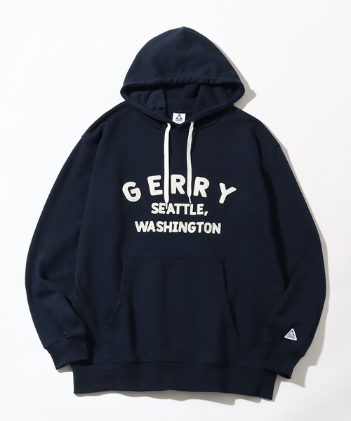 GERRY(ジェリー)の「【GERRY/ジェリー】フェルト刺繍 カレッジロゴ 裏毛フーデッドパーカー(パーカー・メンズ・ネイビー/ダークグレー/アイボリー/アッシュグレー・M/L/LL)」の4枚目の写真