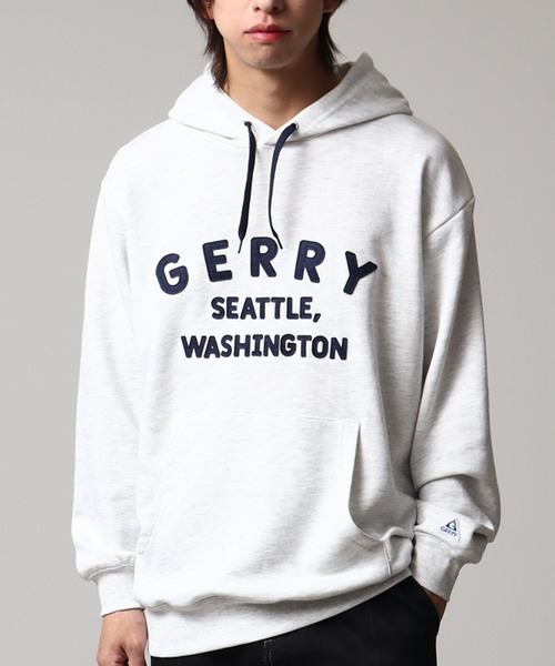 GERRY(ジェリー)の「【GERRY/ジェリー】フェルト刺繍 カレッジロゴ 裏毛フーデッドパーカー(パーカー・メンズ・ネイビー/ダークグレー/アイボリー/アッシュグレー・M/L/LL)」の14枚目の写真