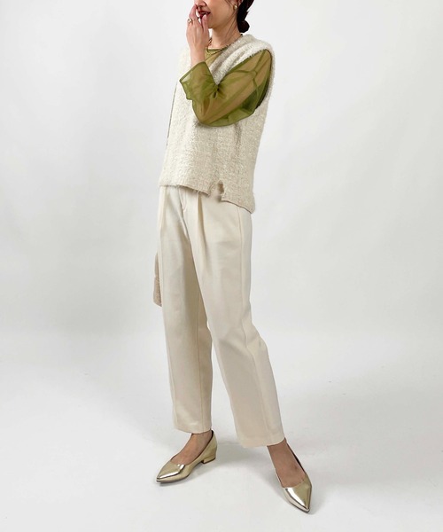PICCIN(ピッチン)の「【セットアップ可能】ハイウエストセンタープレスパンツ(その他パンツ・レディース・アイボリー/ブラウン/ネイビー・M/S)」の16枚目の写真