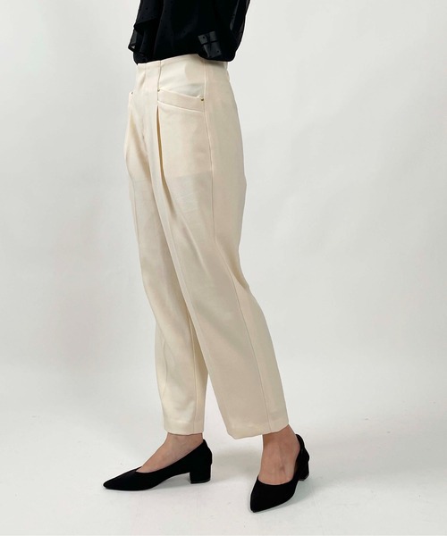 PICCIN(ピッチン)の「【セットアップ可能】ハイウエストセンタープレスパンツ(その他パンツ・レディース・アイボリー/ブラウン/ネイビー・M/S)」の5枚目の写真