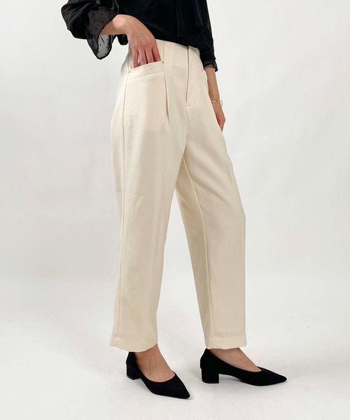 PICCIN(ピッチン)の「【セットアップ可能】ハイウエストセンタープレスパンツ(その他パンツ・レディース・アイボリー/ブラウン/ネイビー・M/S)」の7枚目の写真