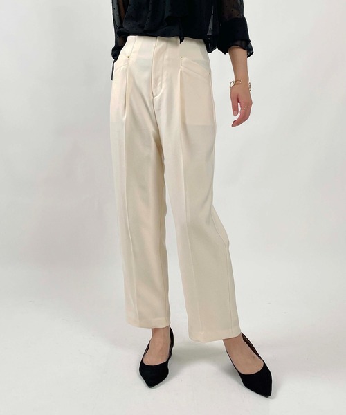 PICCIN(ピッチン)の「【セットアップ可能】ハイウエストセンタープレスパンツ(その他パンツ・レディース・アイボリー/ブラウン/ネイビー・M/S)」の4枚目の写真
