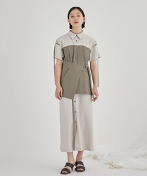 PUBLIC TOKYO | 【2023AW】ブロッキングシャツワンピース(ワンピース)